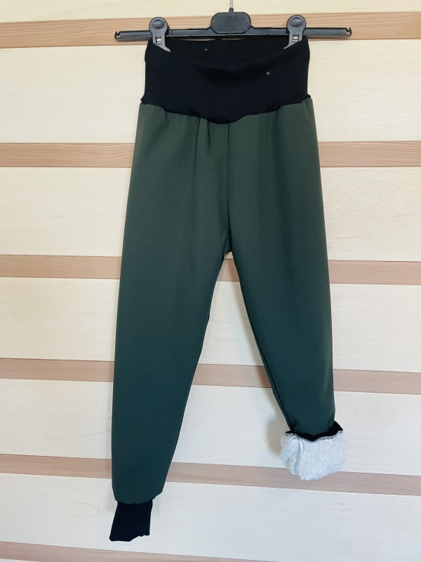 Softshell zimní s beránkem-ARMY ZELENÁ od 5m