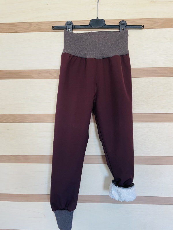 Softshell zimní s beránkem-VÍNOVÁ od 5m