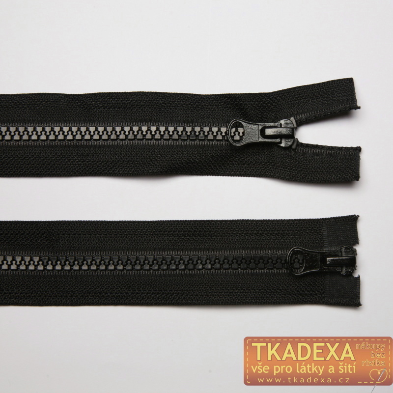 Zip kostěný dělitelný 85cm-ČERNÁ 2 jezdci po 25ks