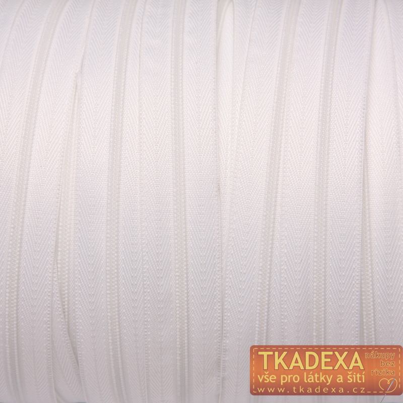 Spirálový zip 3mm-BÍLÁ po 500m