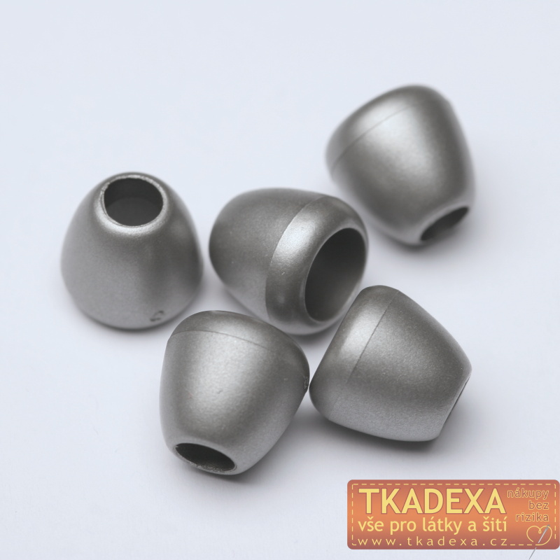 Koncovka na šňůrky-ŠEDÁ po 100ks