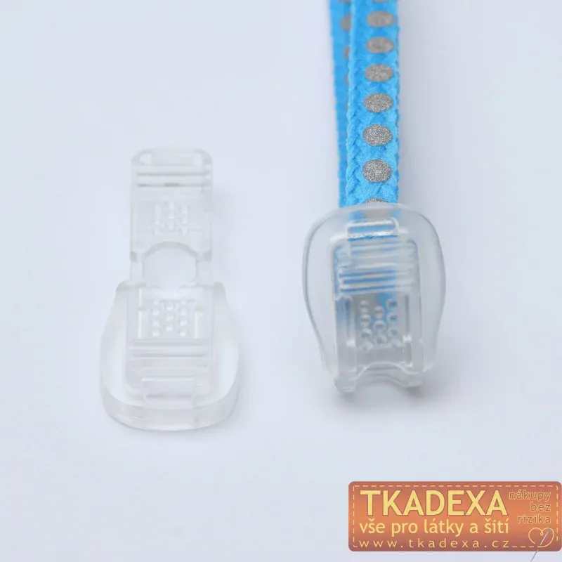 Koncovka na šňůrky transparentní zacvakávací po 100ks