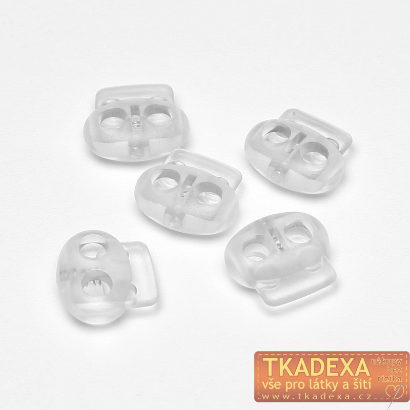 Brzdička oválná dvoudírková-TRANSPARENTNÍ