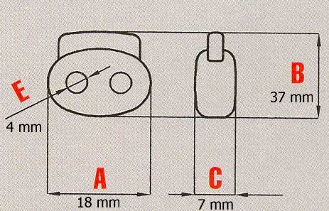 Brzdička oválná dvoudírková malá-ČERNÁ po 200ks