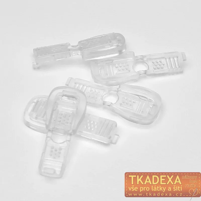 Koncovka na šňůrky transparentní zacvakávací po 100ks