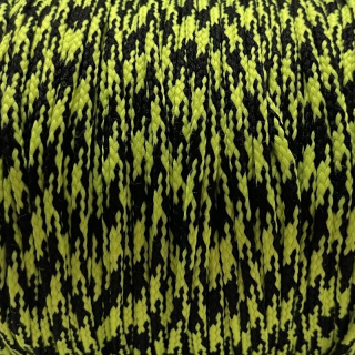 Oděvní šnůra 4mm-ČERNÁ/NEON ŽLUTÁ
