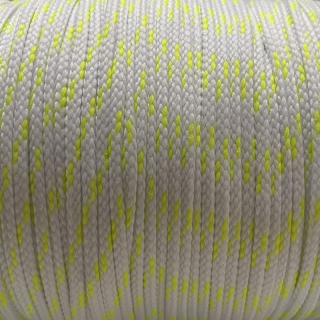 Oděvní šnůra 4mm-BÍLÁ/NEON ŽLUTÁ