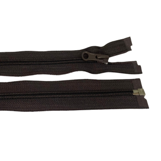 Zip spirálový dělitelný 5mm 60cm-TMAVĚ HNĚDÁ po 25ks