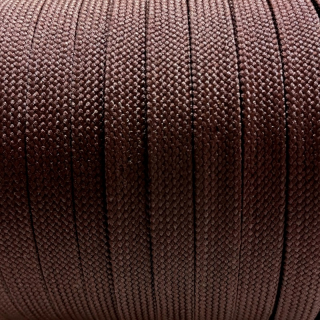Šňůra plochá 10mm-TMAVĚ HNĚDÁ