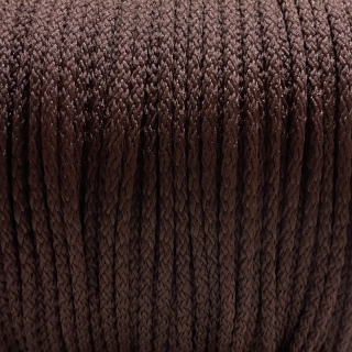 Oděvní šnůra 4mm-TMAVĚ HNĚDÁ