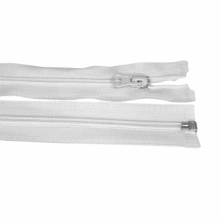 Zip spirálový dělitelný 5mm 85cm-BÍLÁ