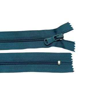 Zip spirálový nedělitelný 5mm 16cm-PETROLEJOVÁ po 25ks