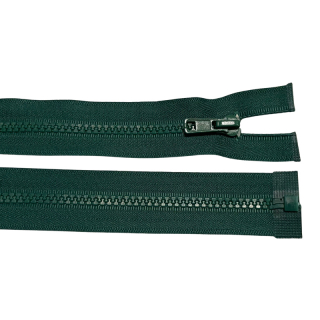 Zip kostěný dělitelný 55cm-TMAVĚ ZELENÁ