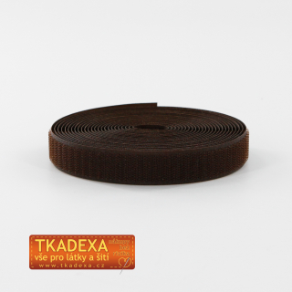 Suchý zip 20mm háček-TMAVĚ HNĚDÁ=20cm