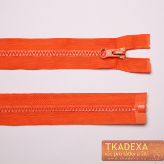 Zip kostěný dělitelný 60cm-SYTĚ ORANŽ po 25ks