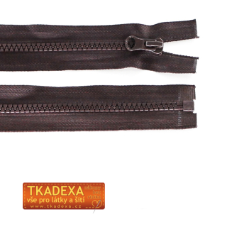 Zip kostěný dělitelný 55cm-TMAVĚ HNĚDÁ po 25ks