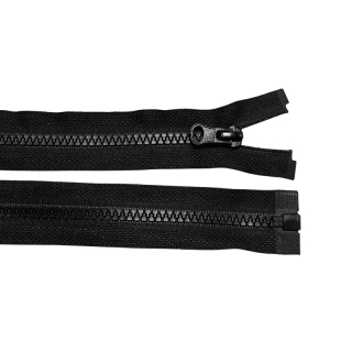 Zip kostěný dělitelný 60cm-ČERNÁ