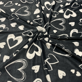Coral fleece SOFT-SRDCE na černé