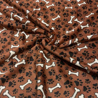 Coral fleece soft-TLAPKY A KOSTI NA TMAVÉ SKOŘICOVÉ
