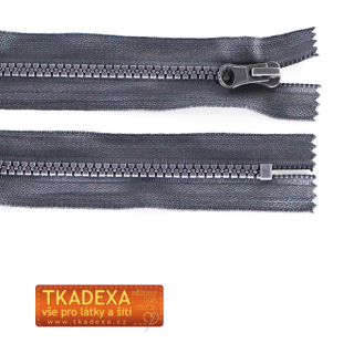 Zip kostěný nedělitelný 14cm-ANTRACIT po 25ks