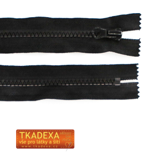 Zip kostěný nedělitelný 16cm-ČERNÁ po 25ks