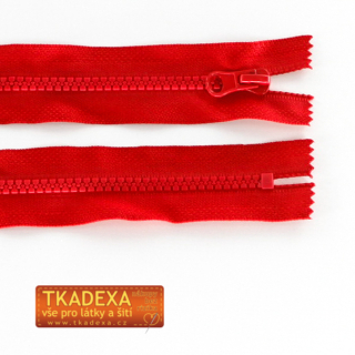 Zip kostěný nedělitelný 16cm-ČERVENÁ