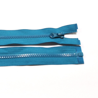 Zip kostěný dělitelný 75cm-TYRKYS tmavá