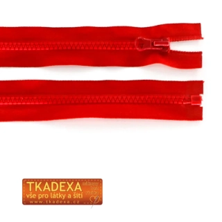 Zip kostěný dělitelný 70cm-ČERVENÁ