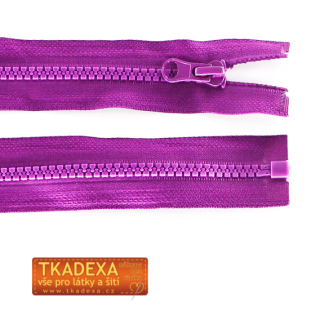 Zip kostěný dělitelný 35cm-FIALOVÁ