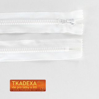 Zip kostěný nedělitelný 14cm-BÍLÁ