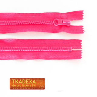 Zip kostěný nedělitelný 14cm-MALINA po 25ks