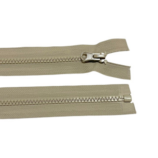 Zip kostěný dělitelný 60cm-TMAVŠÍ BÉŽOVÁ po 25ks