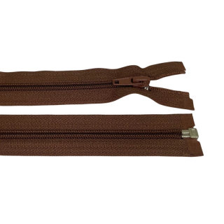 Zip spirálový dělitelný 5mm 50cm-HNĚDÁ po 25ks